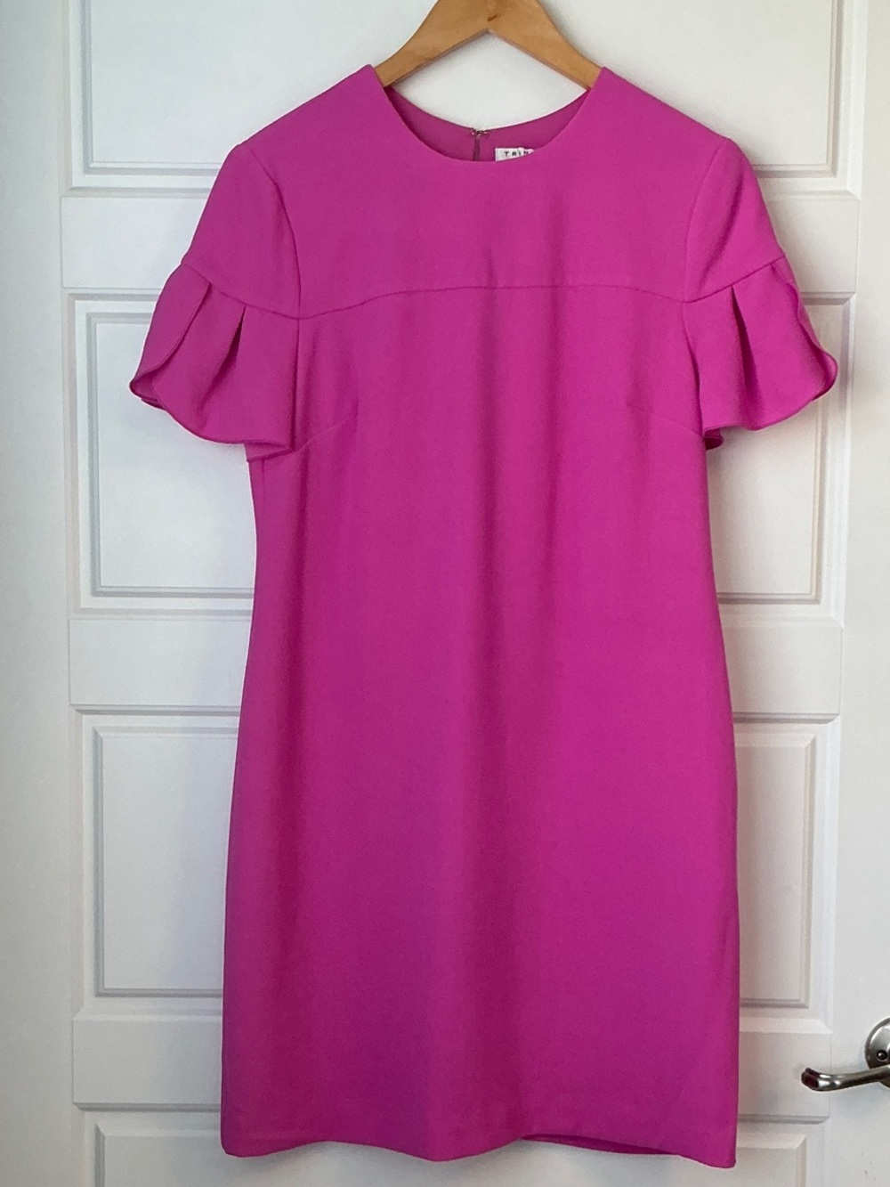 Trina Turk Hot Pink Ruffle Sleeve Shift Dress